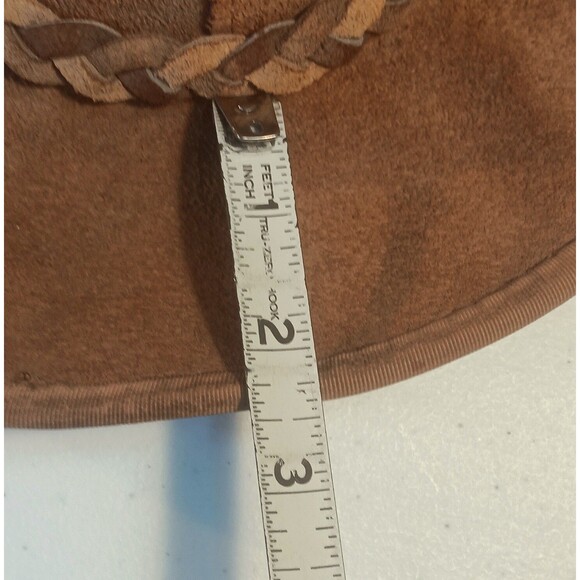 Vintage Skullys Henschell Weathered Suede Hippie Boho Outback Hat USA Large - Picture 15 of 16